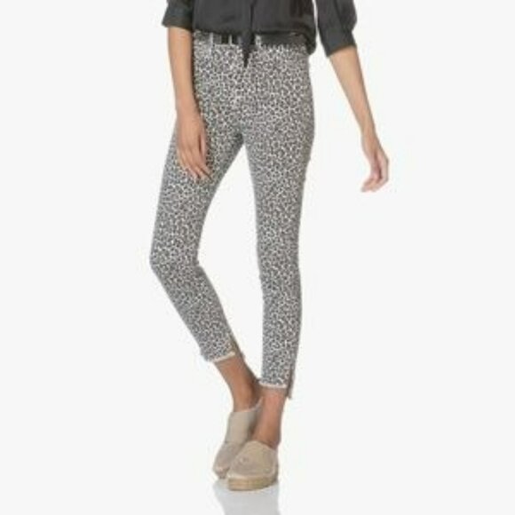Current/Elliott Leopard Zebra Print Womens 23  Skinny Jeans Distressed Denim - Picture 1 of 11